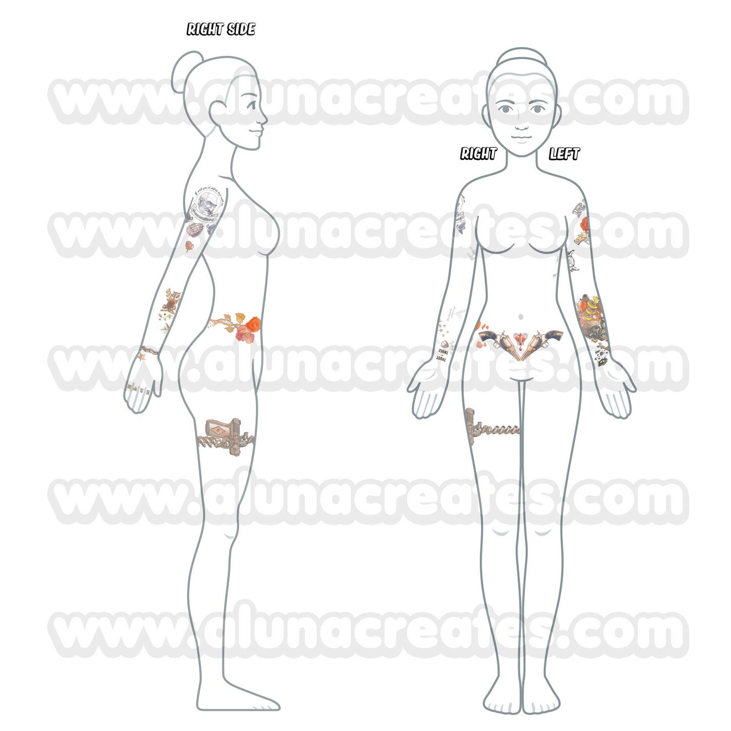 Nico Goldstein - Devil May Cry 5 | READY TO PRINT .PDF TATTOOS | FULL SET - AlunaCreates