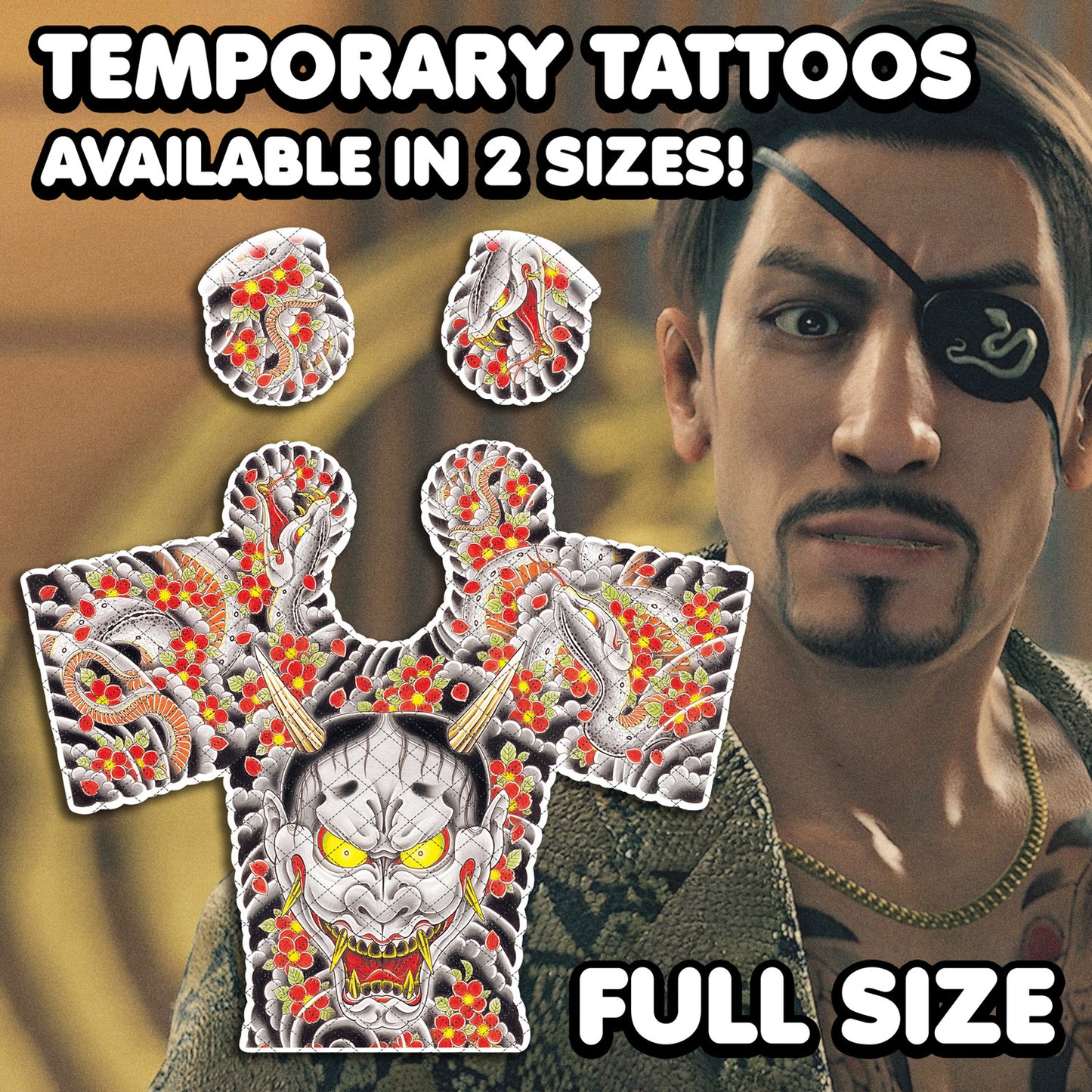 Majima | Tatuajes Temporales | TAMAÑO COMPLETO - AlunaCreates