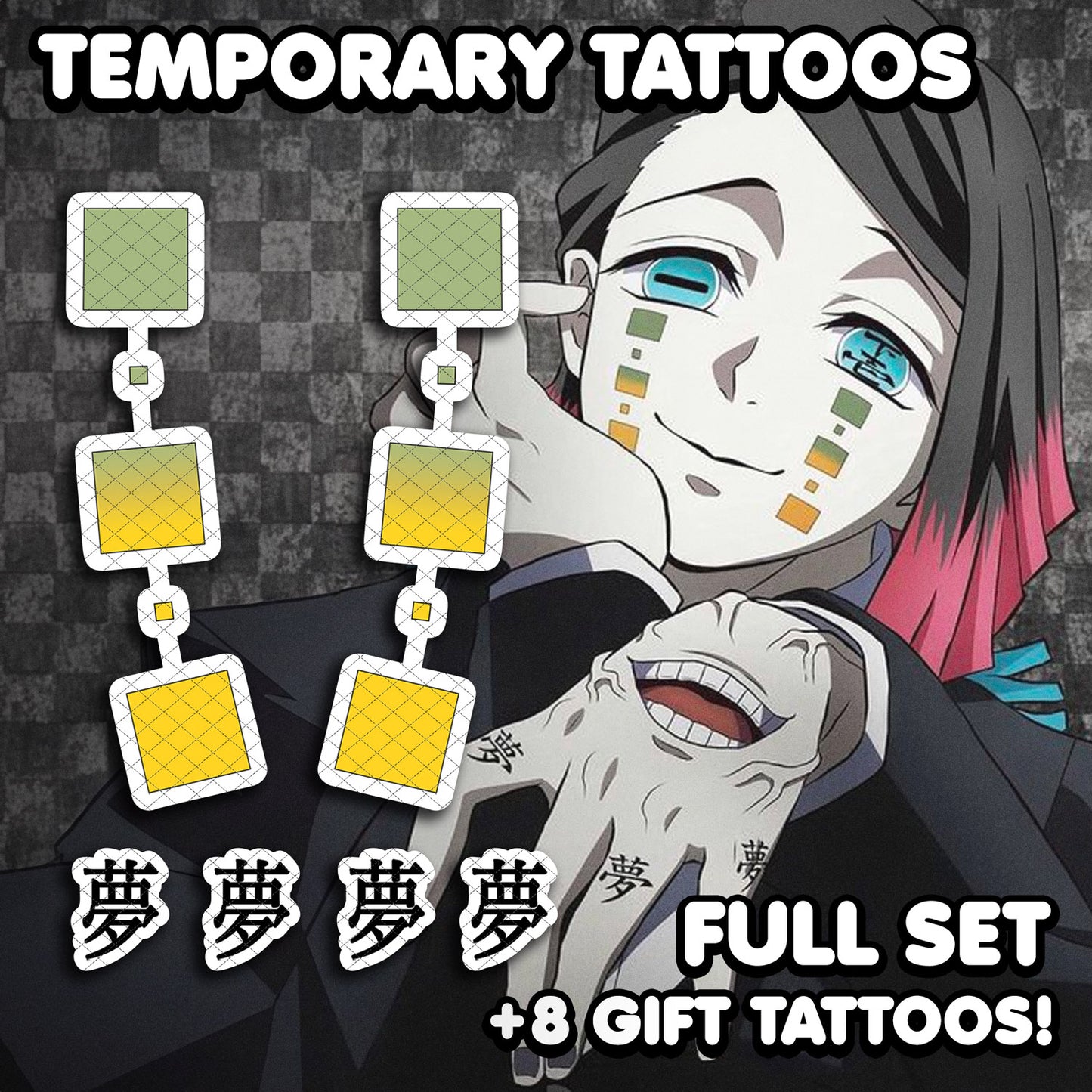 Enmu - Demon Slayer | Temporary Tattoos | FULL SET - AlunaCreates