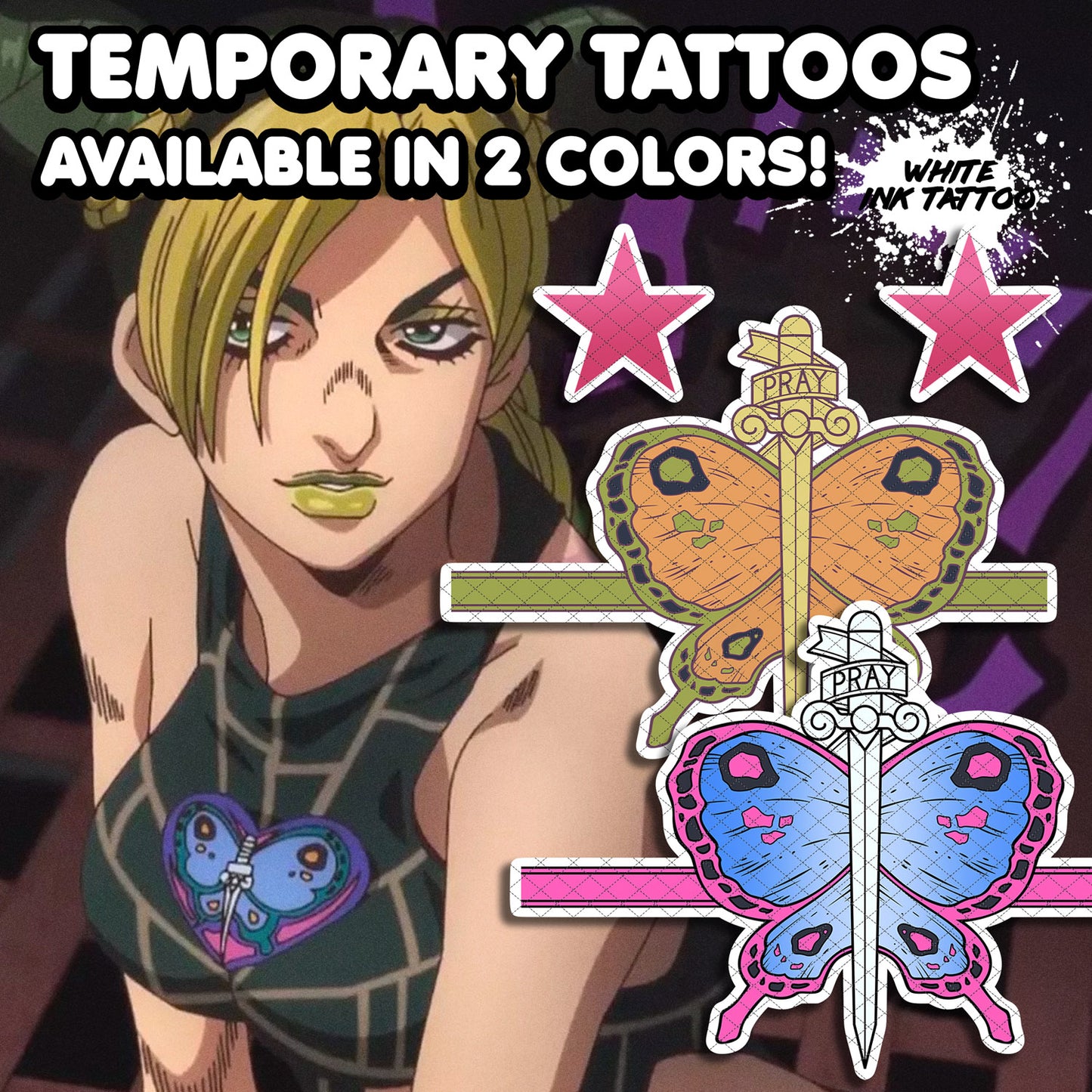 Jolyne Cujoh-Jojos bizarres Abenteuer | Temporäre Tattoos | AlunaCreates