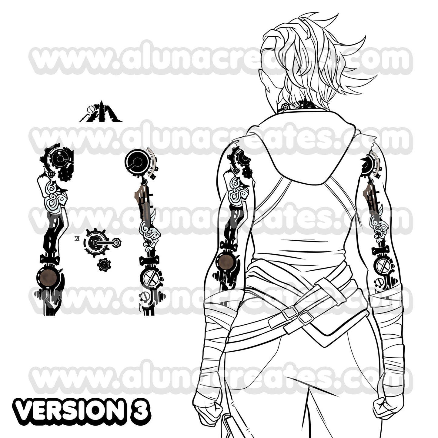 Vi | Tatuajes Temporales | ESPALDA COMPLETA - AlunaCreates