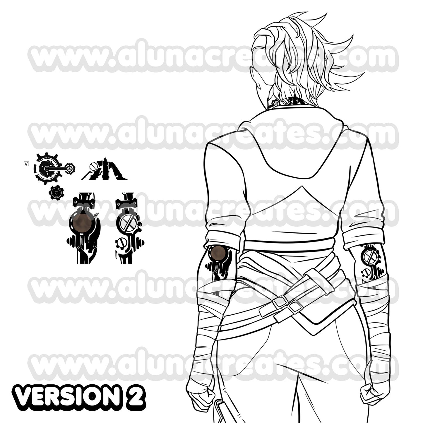 Vi | Tatuajes Temporales | ESPALDA COMPLETA - AlunaCreates