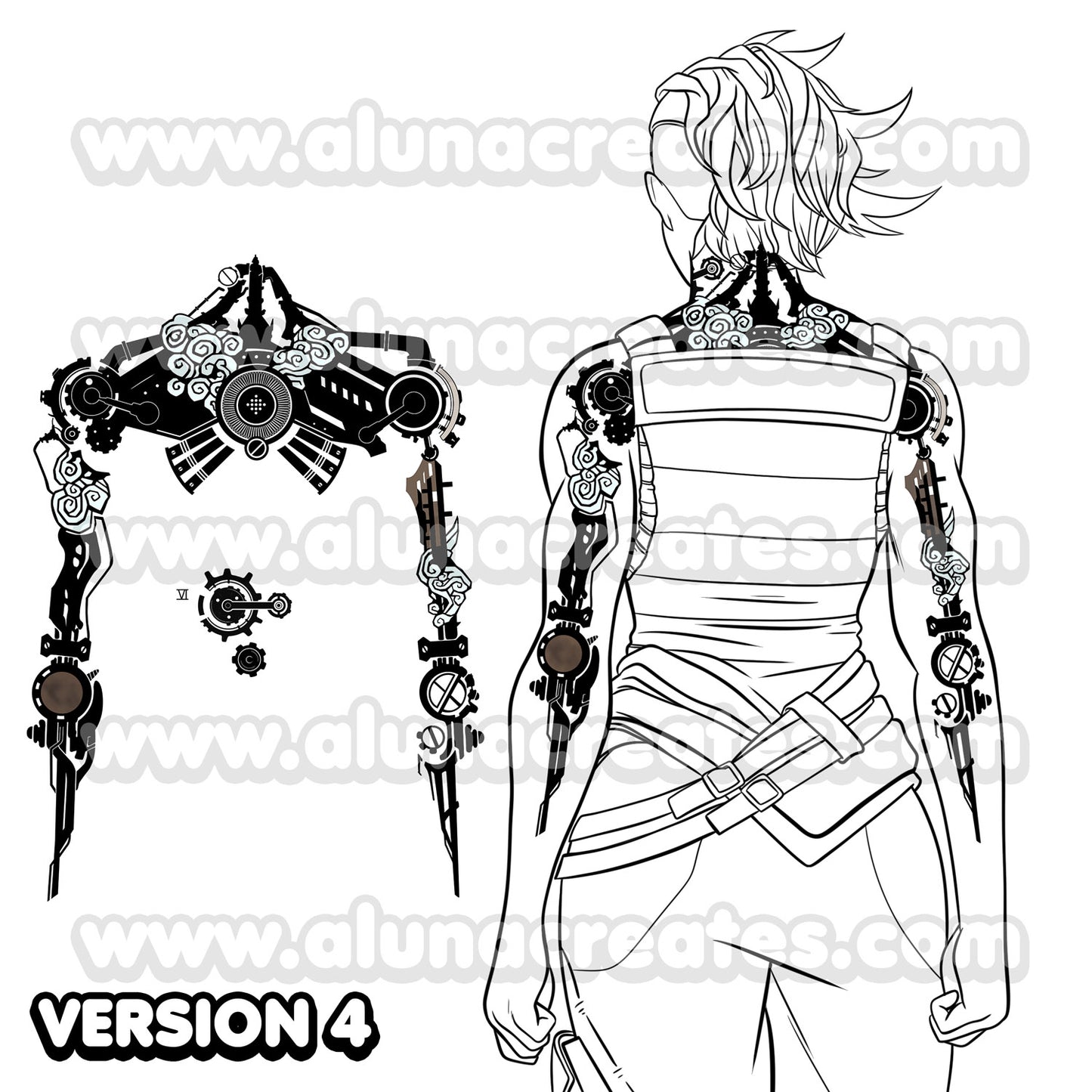 Vi | Tatuajes Temporales | ESPALDA COMPLETA - AlunaCreates