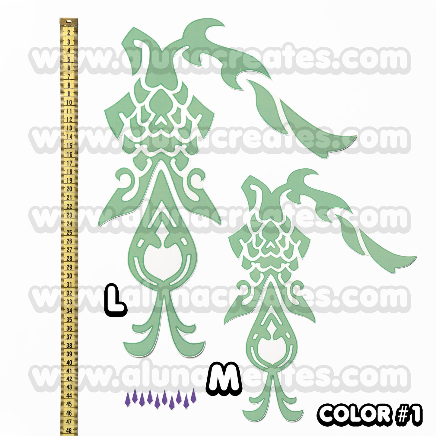 Exclusive temporary tattoo featuring Xiao’s arm symbol, the enigmatic and powerful character from Genshin Impact. Embrace the mystique and strength of Xiao with this intricately designed tattoo. A must-have for fans seeking to embody Xiao's determination and prowess. Get this premium temporary tattoo now and elevate your admiration for this iconic Genshin Impact character! Set L and M in color nr 1.