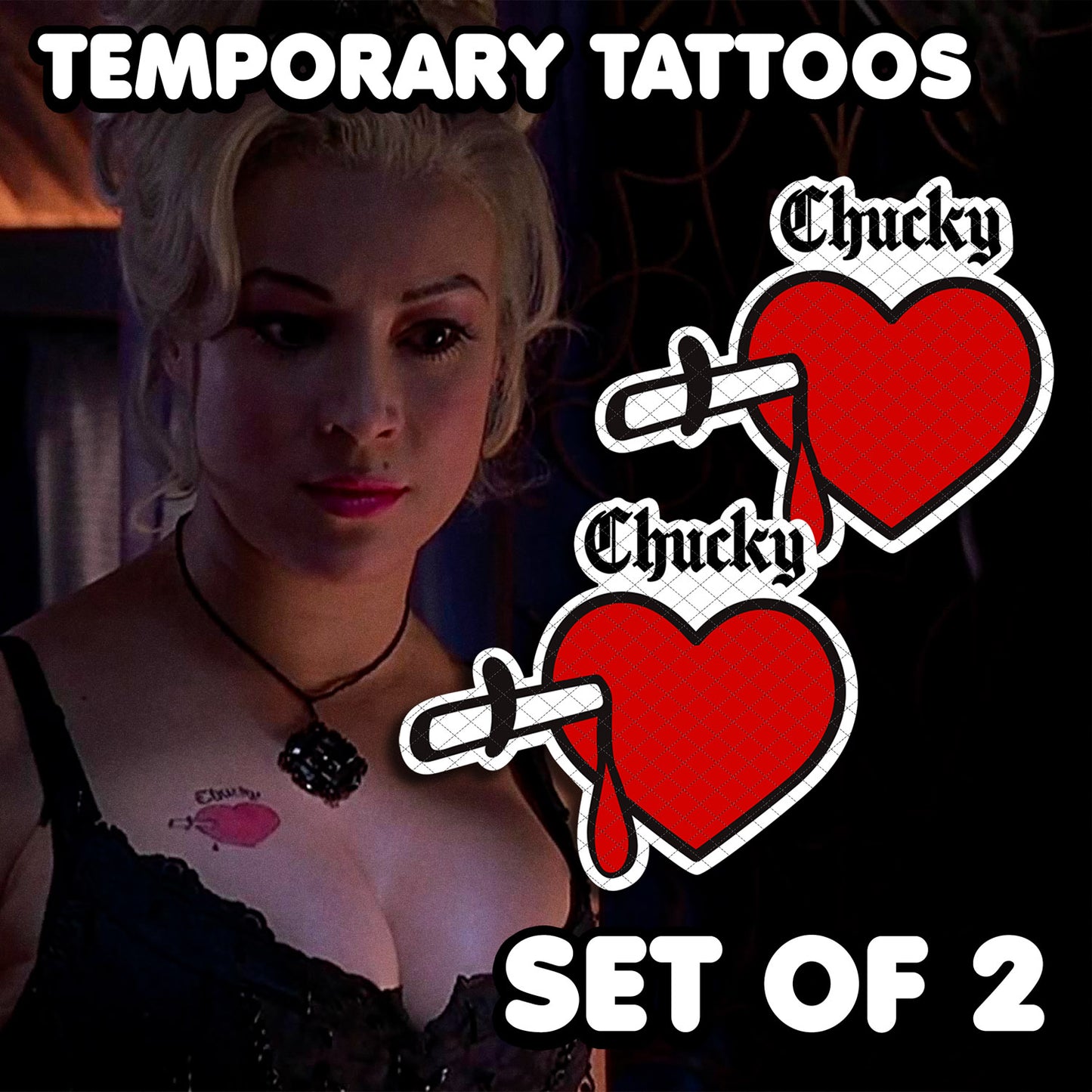 Tiffany Valentine - The Bride of Chucky | Temporary Tattoos | SET OF 2 - AlunaCreates