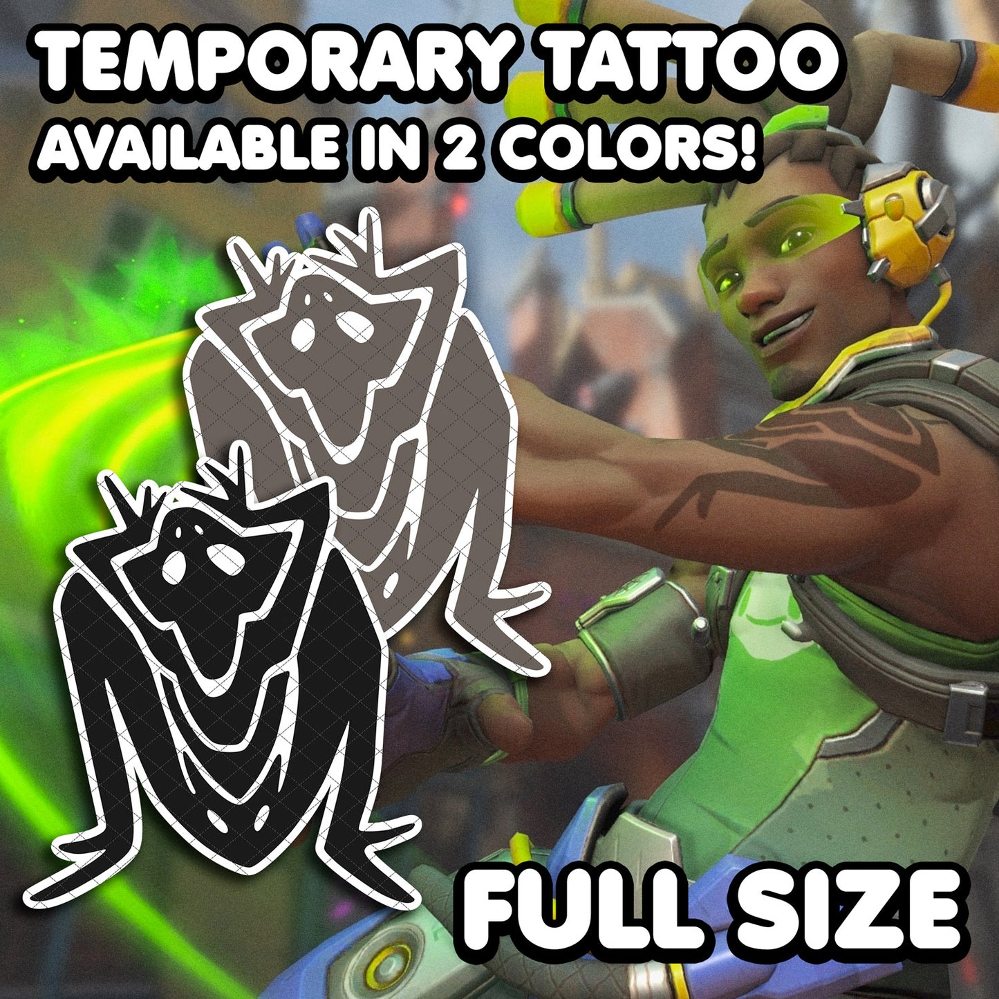 Lúcio - Overwatch | Temporary Tattoo | FULL SIZE - AlunaCreates