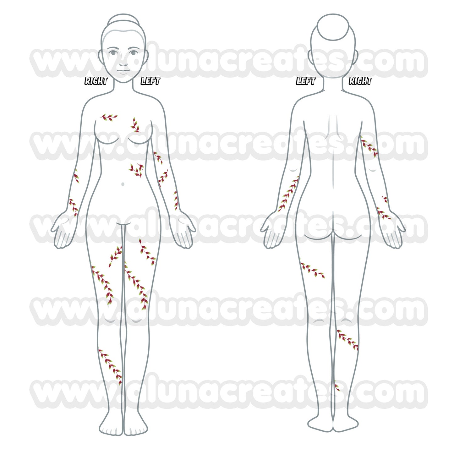 Nezuko Kamado - Demon Slayer | Temporary Tattoos | FULL SET - AlunaCreates