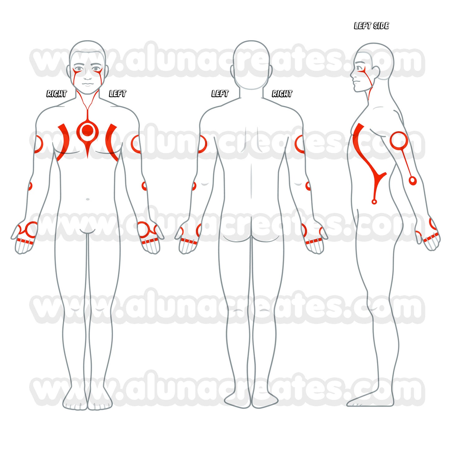 Arataki Itto - Genshin Impact | Temporary Tattoos | FULL SET - AlunaCreates