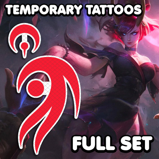 Blutmond Evelynn-Liga der Legenden | Temporäre Tätowierungen | VOLLSTÄNDIGE GRÖSSE-Aluna Creates