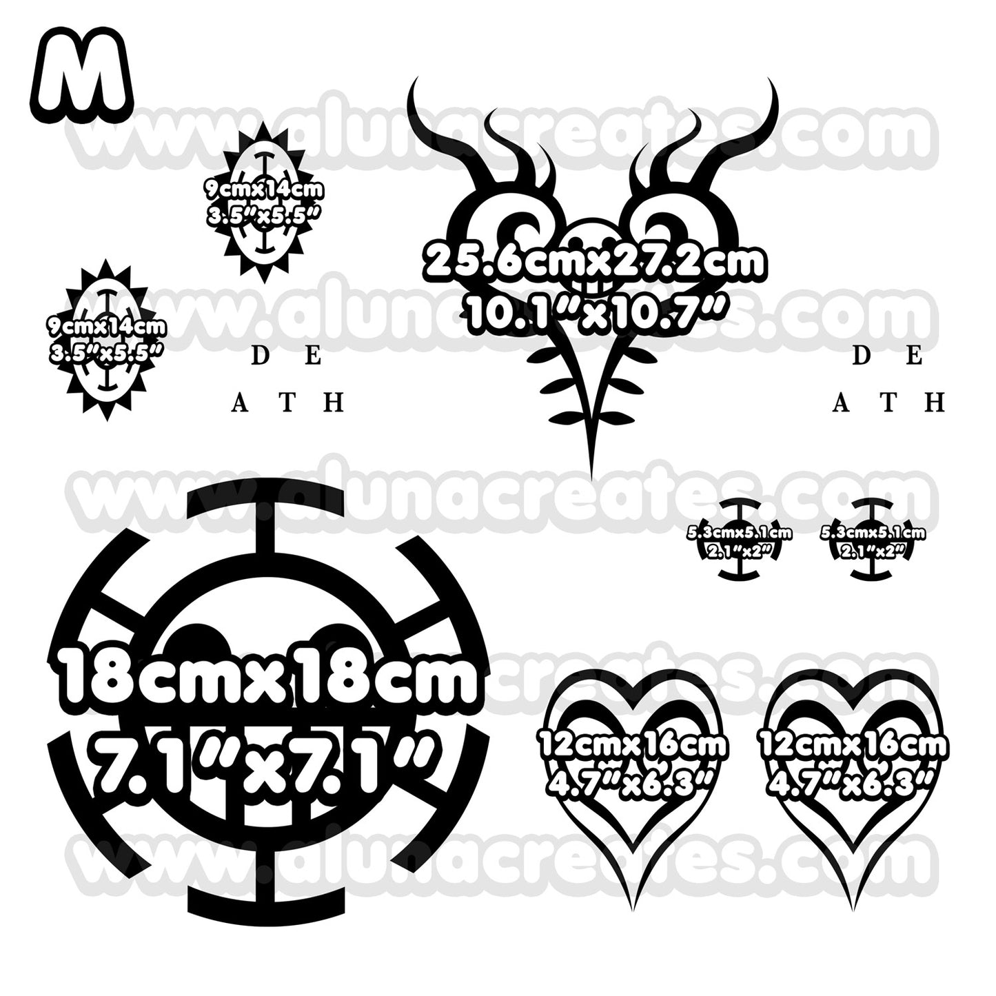 Trafalgar D. Ley de Aguas | Tatuajes Temporales | SET COMPLETO - AlunaCreates