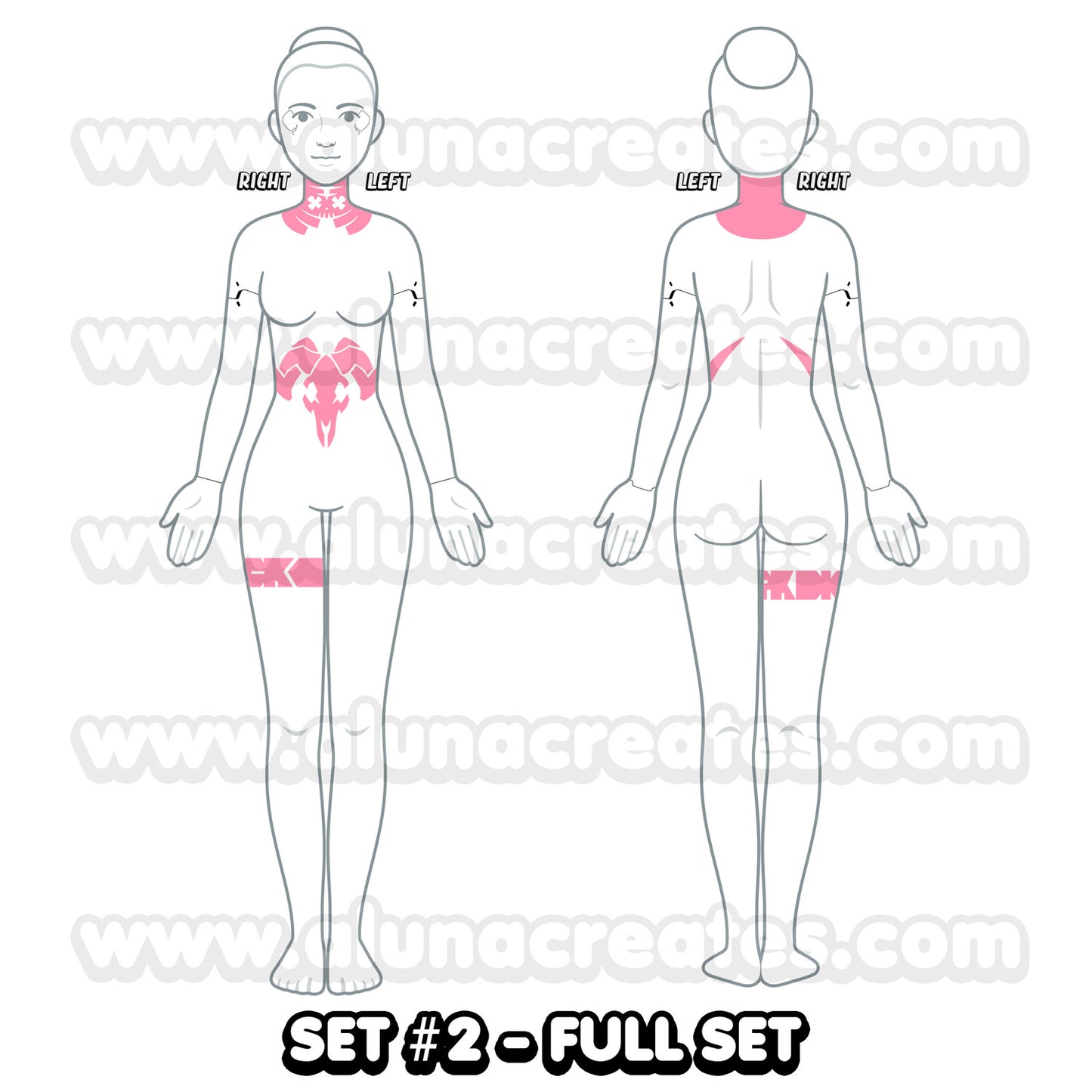 Rebecca - Cyberpunk: Edgerunners | READY TO PRINT .PDF TATTOOS | FULL SET - AlunaCreates