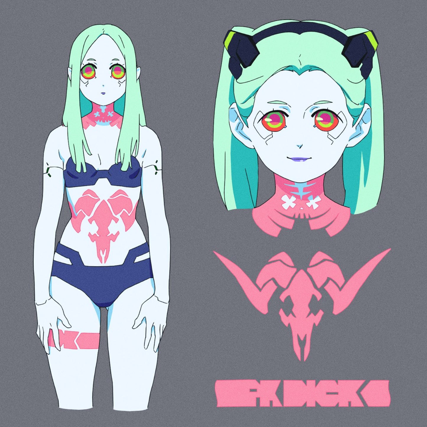Rebecca - Cyberpunk: Edgerunners | READY TO PRINT .PDF TATTOOS | FULL SET - AlunaCreates