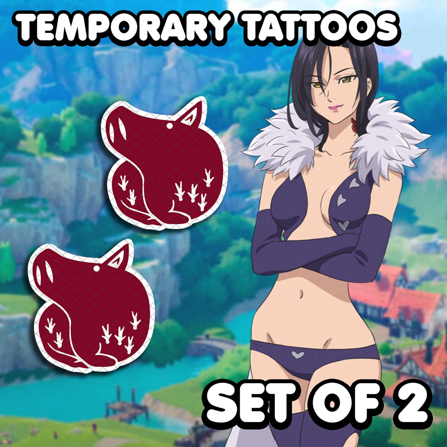 Merlin (Gluttony) - 7 Deadly Sins | Temporary Tattoos | SET OF 2 - AlunaCreates