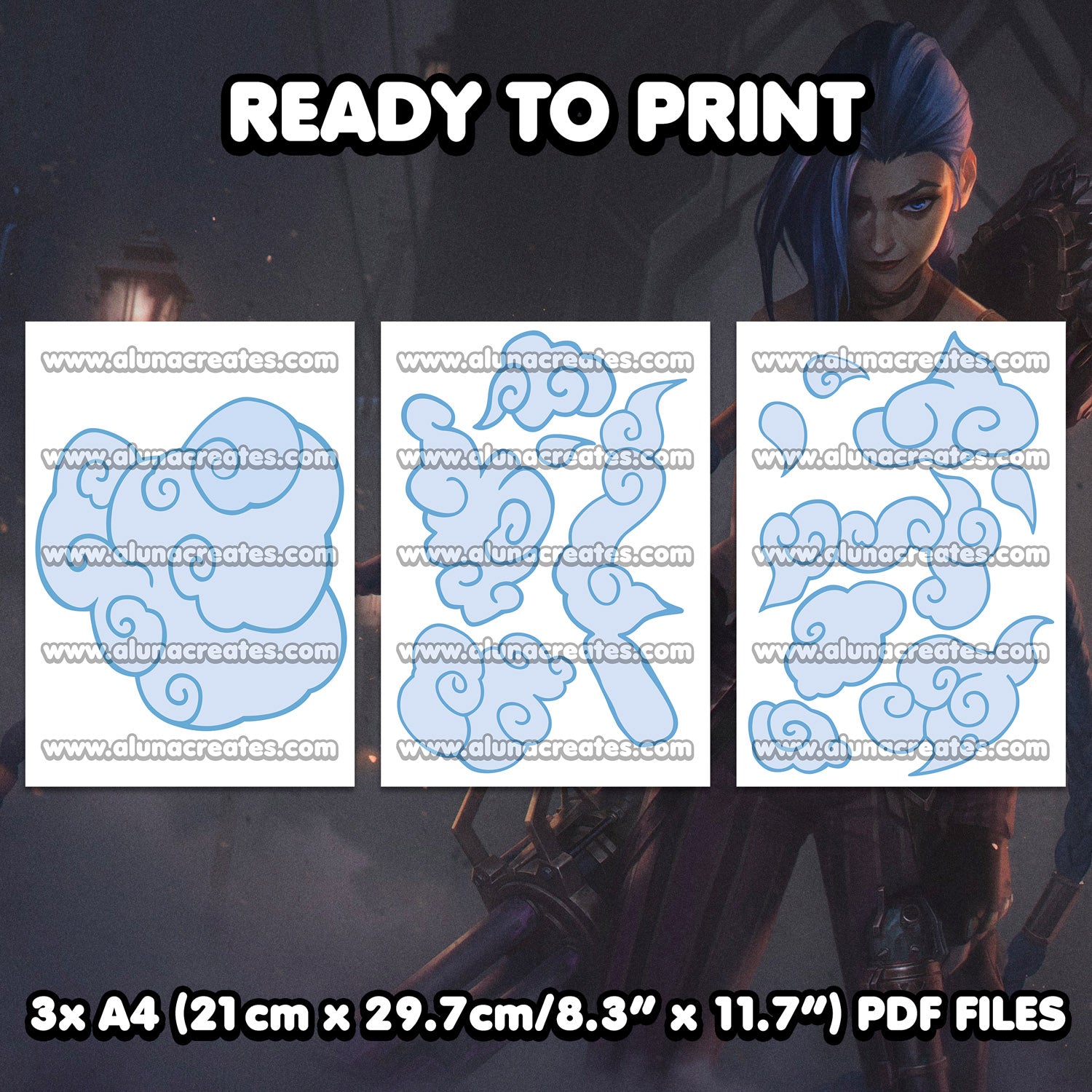 Jinx - Arcane | READY TO PRINT .PDF TATTOOS | FULL SET - AlunaCreates