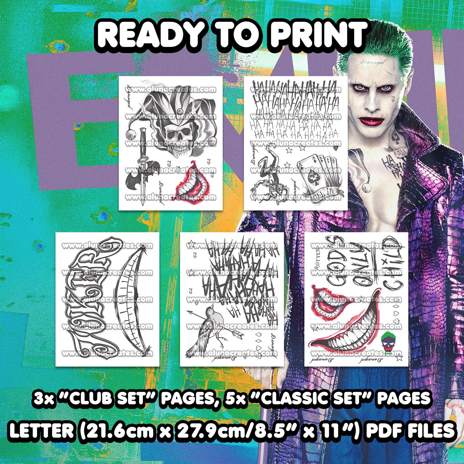 Full Body Joker Suicide Squad Tattoos