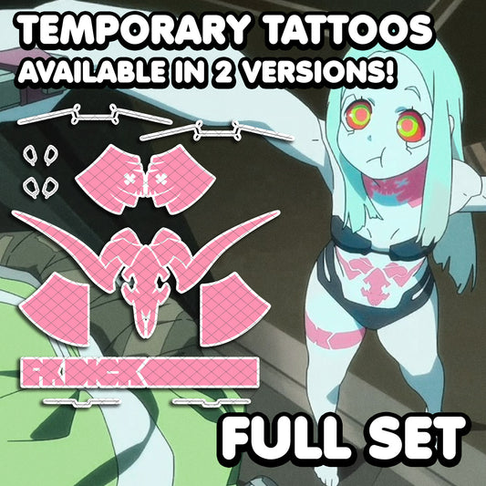 Rebecca - Cyberpunk: Edgerunners | Temporary Tattoos | FULL SET - AlunaCreates