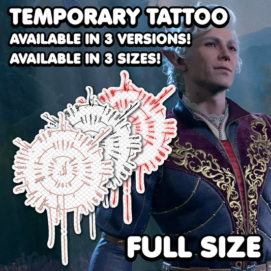 Astarion Ancunin - Baldur's Gate 3 | Temporary Tattoo | FULL SIZE - AlunaCreates