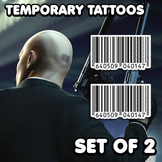 Agent 47 - Hitman | Temporary Tattoos | SET OF 2 - AlunaCreates