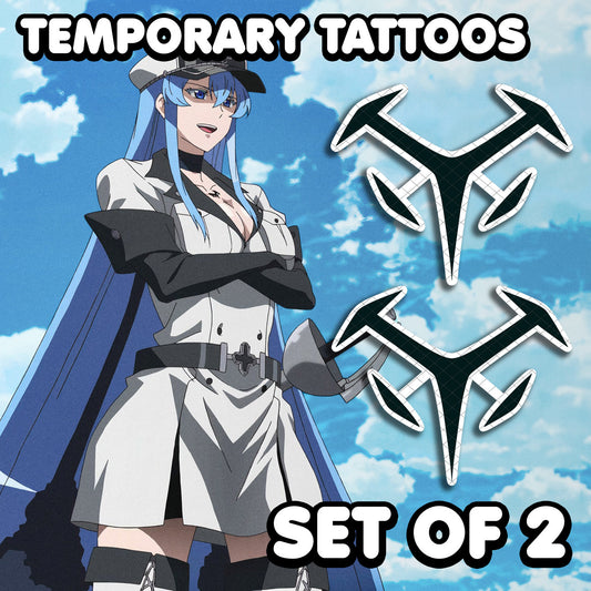 Esdeath - Akame Ga Kill | Temporary Tattoos | SET OF 2 - AlunaCreates