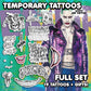 Der Joker | Temporäre Tattoos | VOLLSTÄNDIGES SET - AlunaCreates