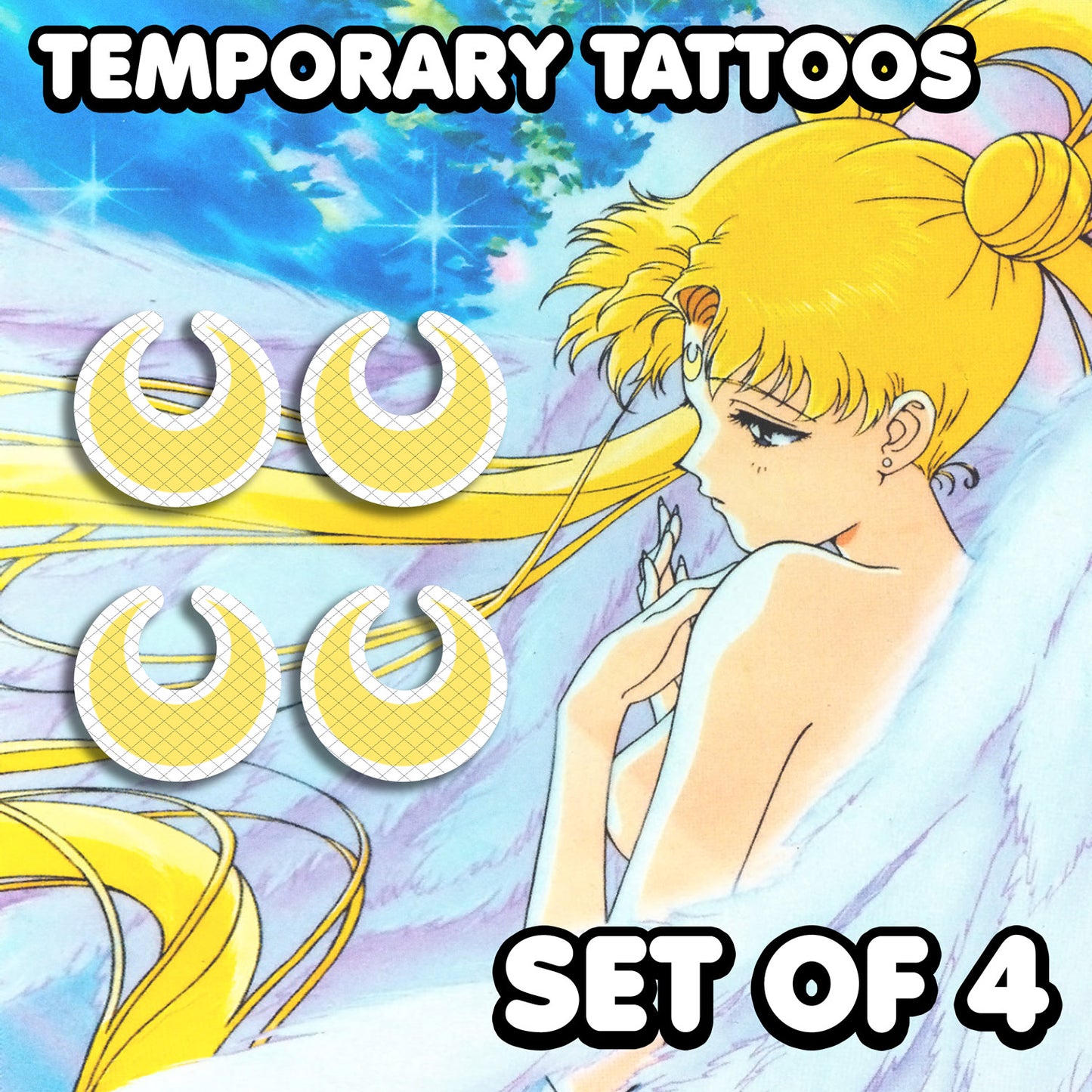 Usagi Tsukino - Sailor Moon | Temporary Tattoos | SET OF 4 - AlunaCreates
