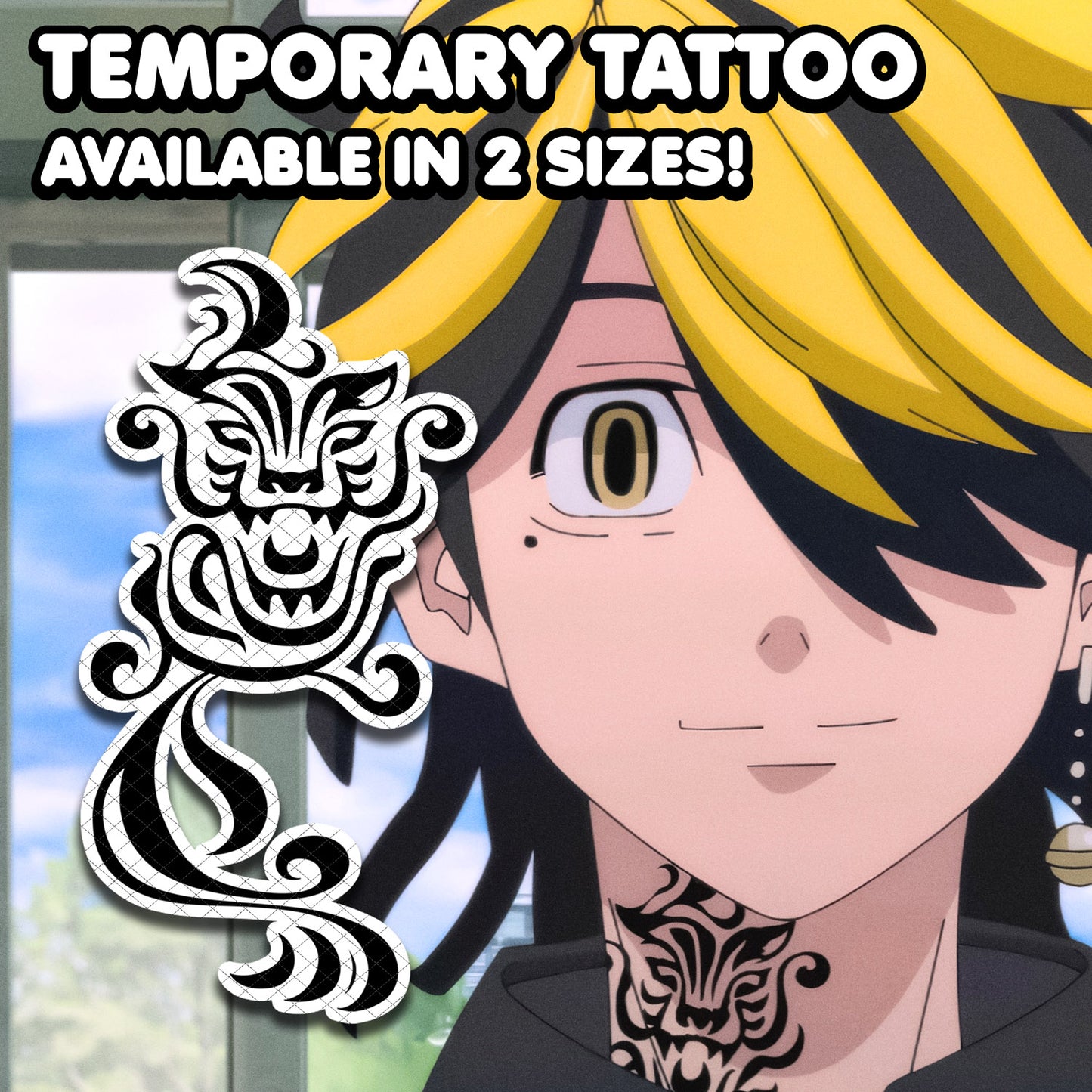 Kazutora Hanemiya - Tokyo Revengers | Temporary Tattoo | AlunaCreates