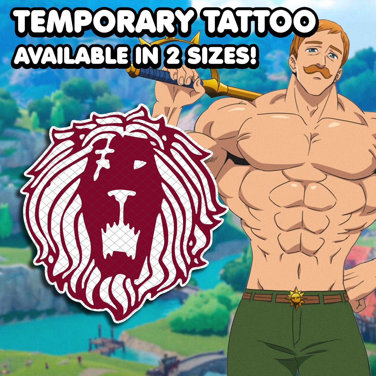 Escanor (Pride) - 7 Deadly Sins | Temporary Tattoos | SET OF 2 - Aluna ...