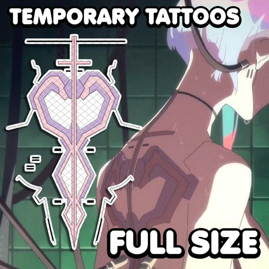 Lucy Kushinada - Cyberpunk: Edgerunners | Temporary Tattoos | FULL SIZE - AlunaCreates