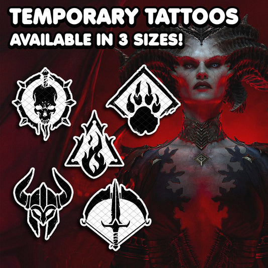 Diablo IV Classes | Temporary Tattoos | AlunaCreates