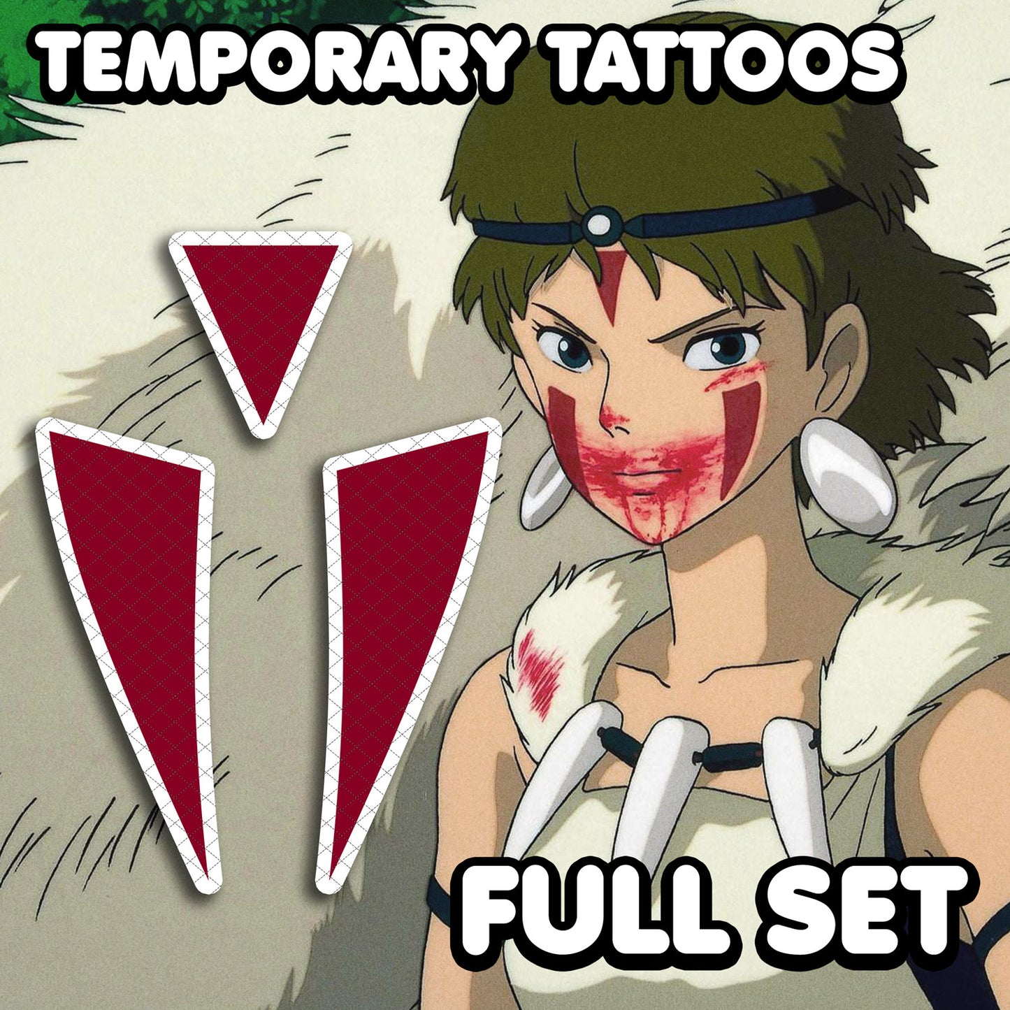 San - Princess Mononoke | Temporary Tattoos | AlunaCreates