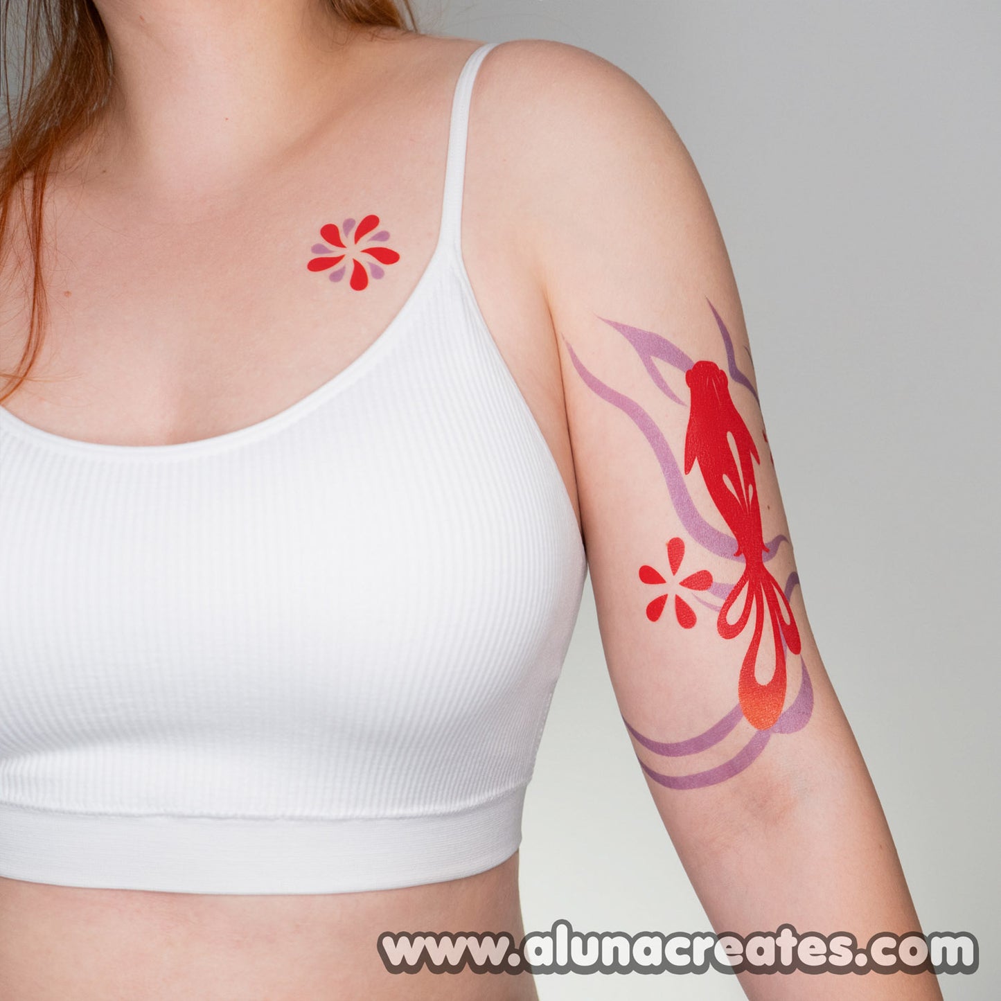 Yoimiya | tymczasowe tatuaże | PEŁNY ZESTAW - AlunaCreates