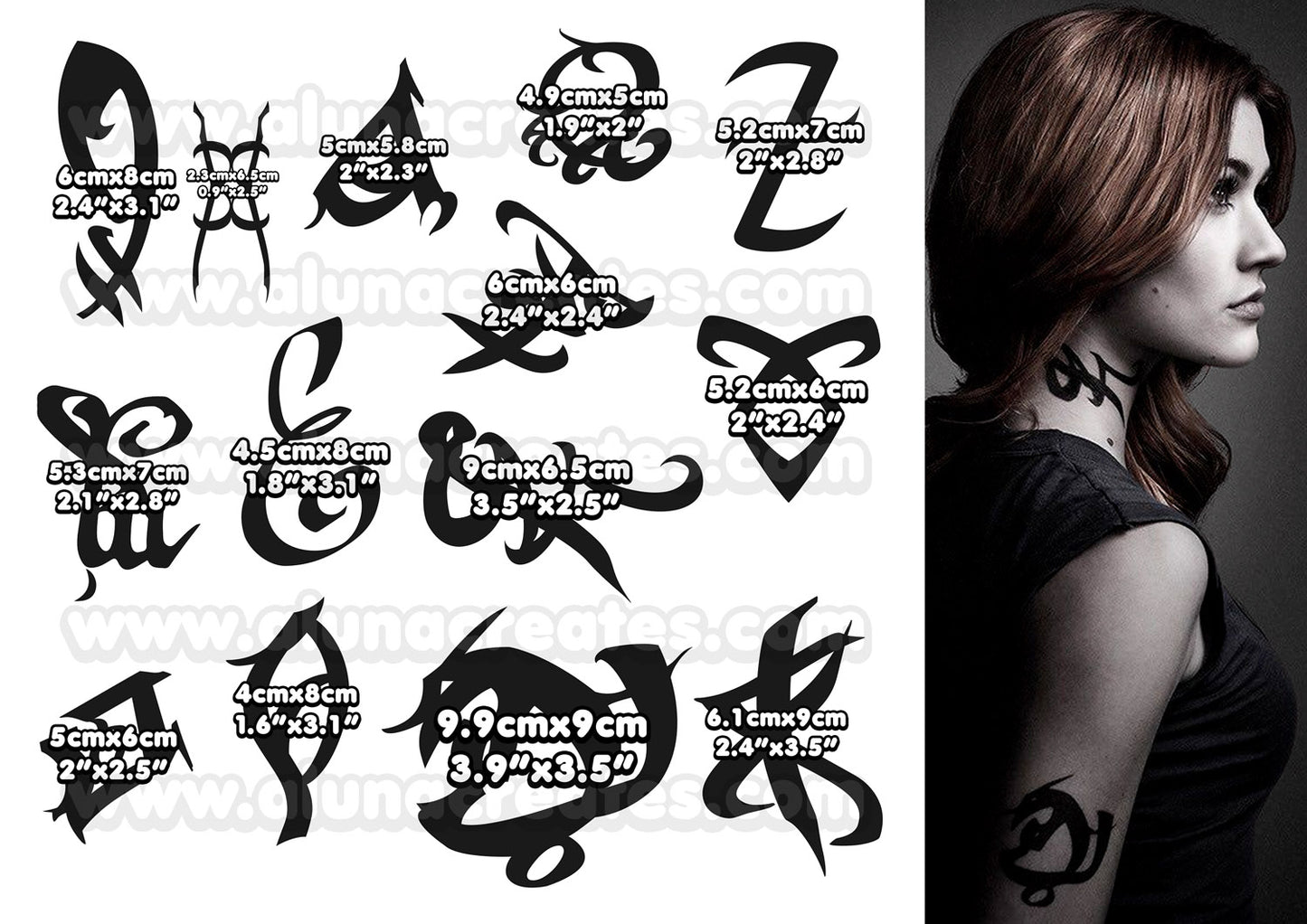 Shadowhunters | Temporary Tattoos | FULL SET - AlunaCreates