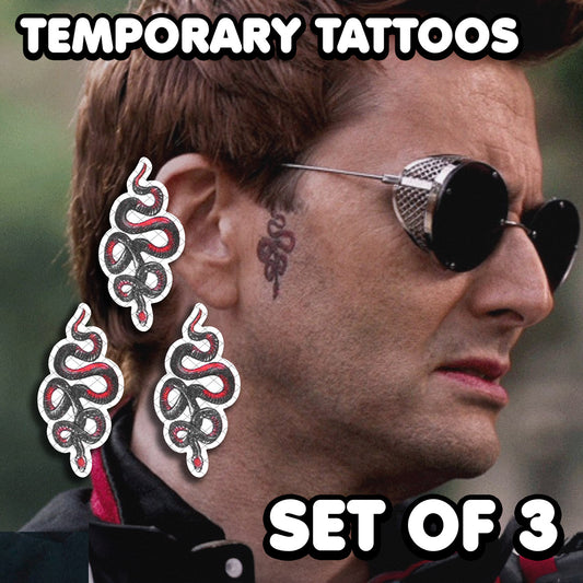 Crowley - Good Omens | Temporary Tattoos | SET OF 3 - AlunaCreates