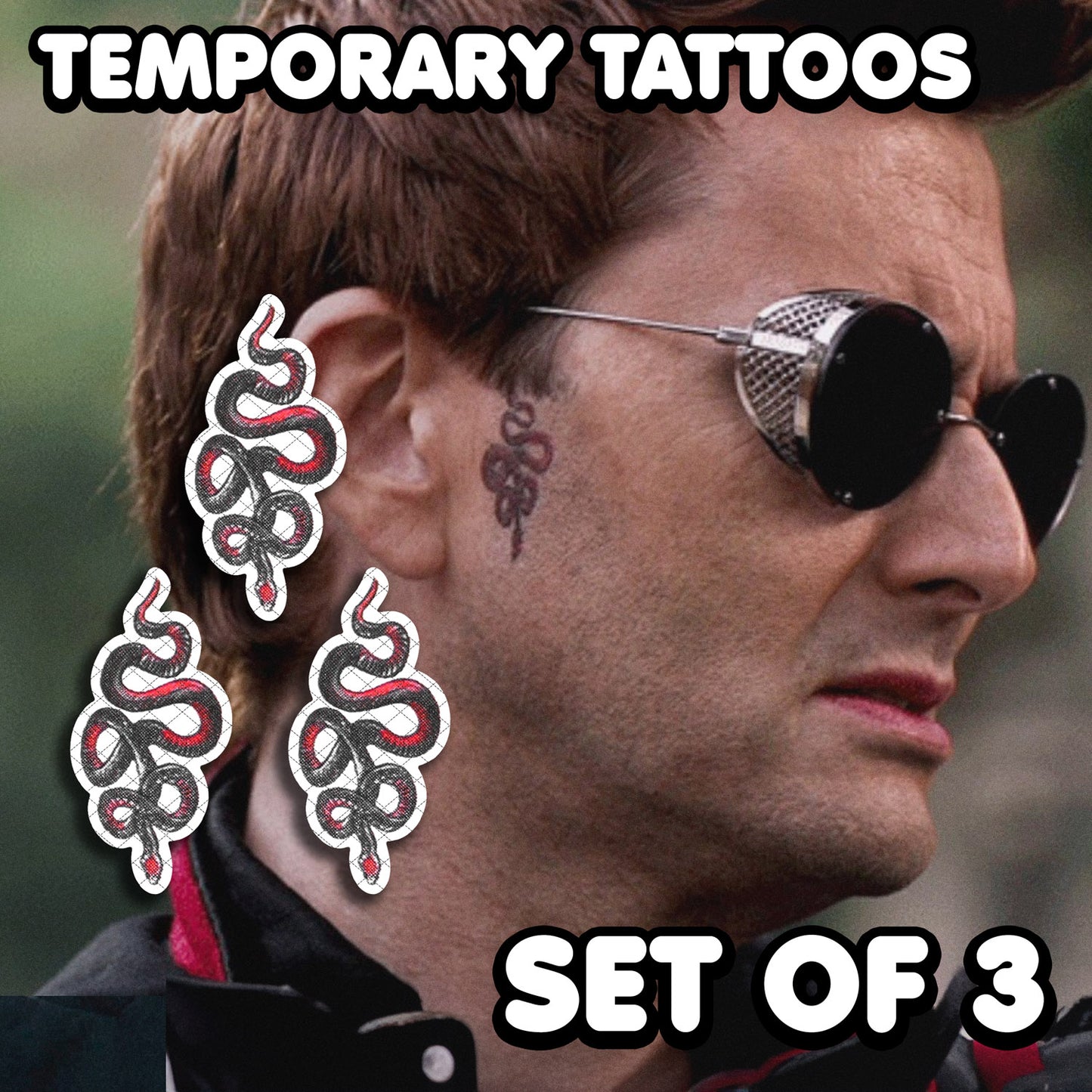 Crowley - Good Omens | Temporary Tattoos | SET OF 3 - AlunaCreates