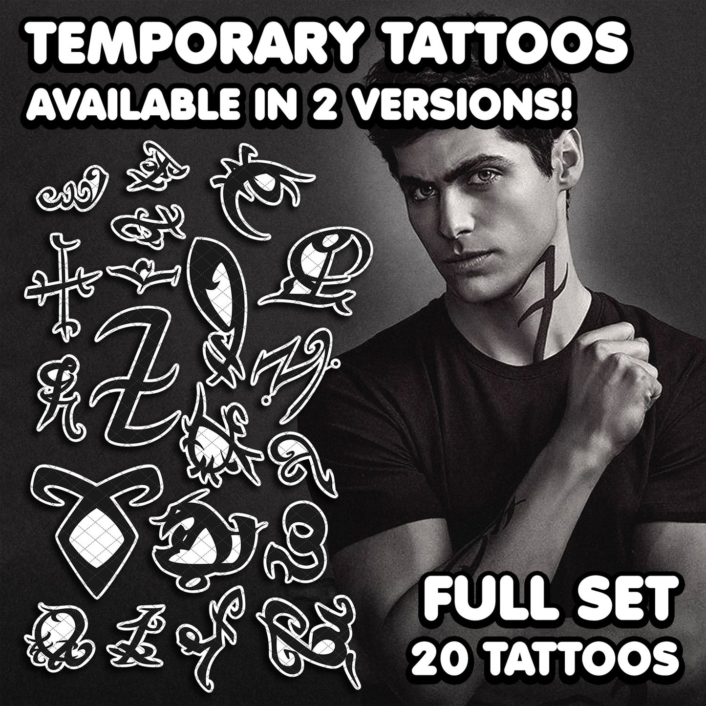 Alec Lightwood - Shadowhunters | Temporary Tattoos | FULL SET - AlunaCreates