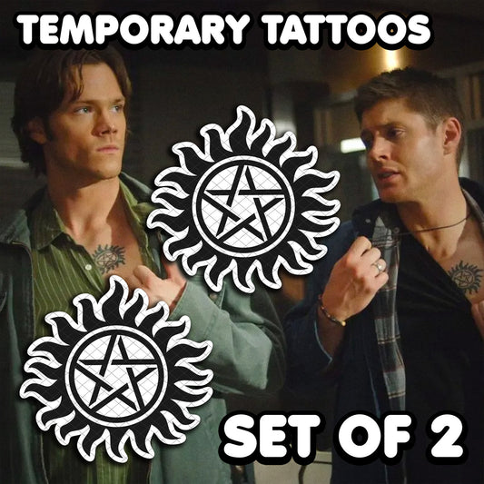 Pentagramm | Temporäre Tattoos | SET VON 2 - AlunaCreates